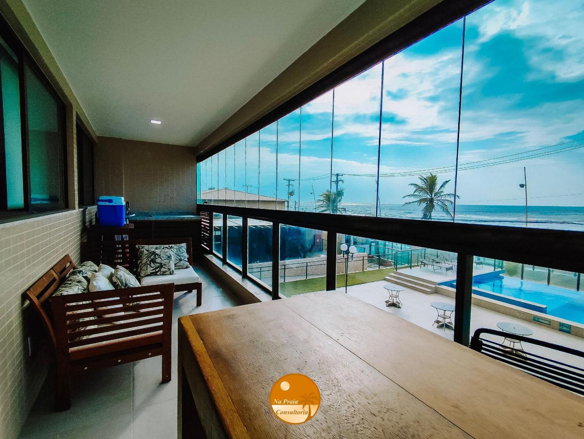 Pe Na Areia, Piscina Borda Infinita, Vaga De Garagem, Portaria 24 Hs Lägenhet Salvador Rum bild