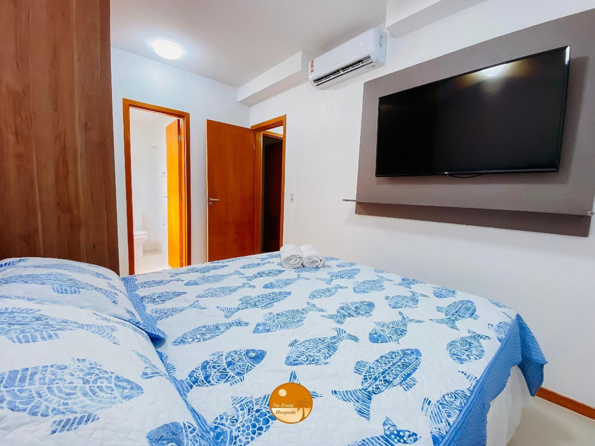 Pe Na Areia, Piscina Borda Infinita, Vaga De Garagem, Portaria 24 Hs Lägenhet Salvador Rum bild
