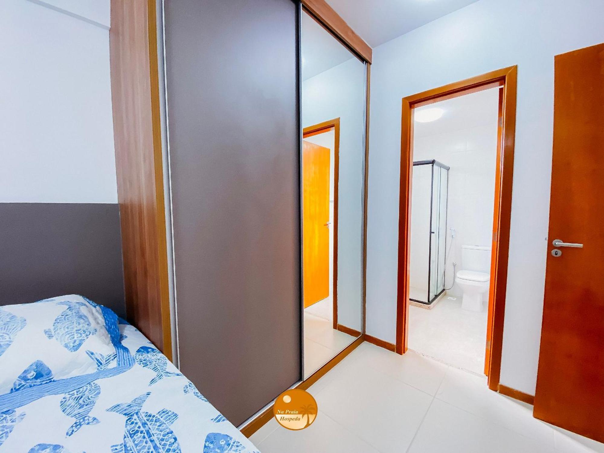 Pe Na Areia, Piscina Borda Infinita, Vaga De Garagem, Portaria 24 Hs Lägenhet Salvador Rum bild